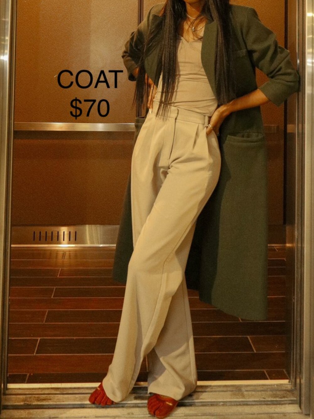 Olive Green Double Breasted Wool Look Maxi Coat 4 Tall